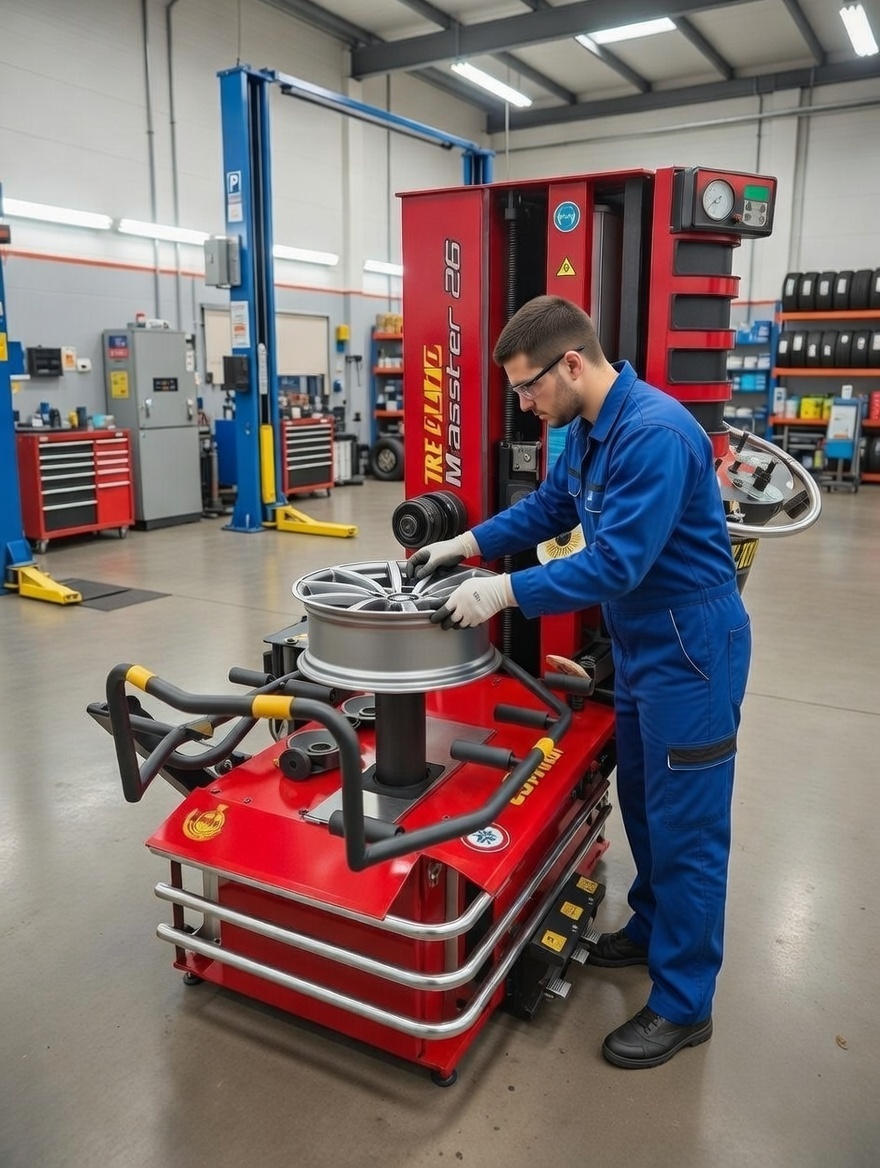 Corghi tire changer in action